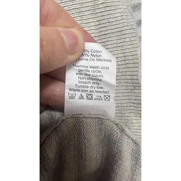 Lot Of 2- J Crew Men's Harbor Cotton Sweaters XL Crewneck Striped Navy Gray - Picture 10 of 10